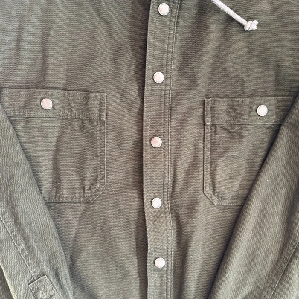 Duluth Trading Co Hooded Flannel Lined Shirt Jacket 2XL Tall New